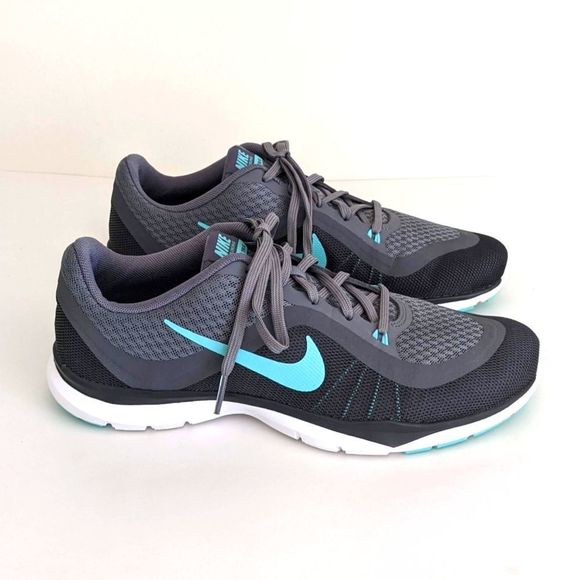 Nike Flex Trainer 6 Gray and Turquoise Running Shoes Women's 8 - Picture 1 of 9